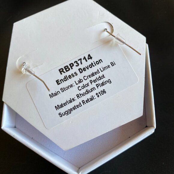 Bomb Party Endless Devotion Lab Created Lime Bi Earrings RBP3714 - Picture 2 of 5